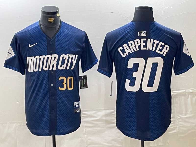 Mens Detroit Tigers #30 Kerry Carpenter Number 2024 Navy City Connect Cool Base Limited Stitched Jersey->detroit tigers->MLB Jersey